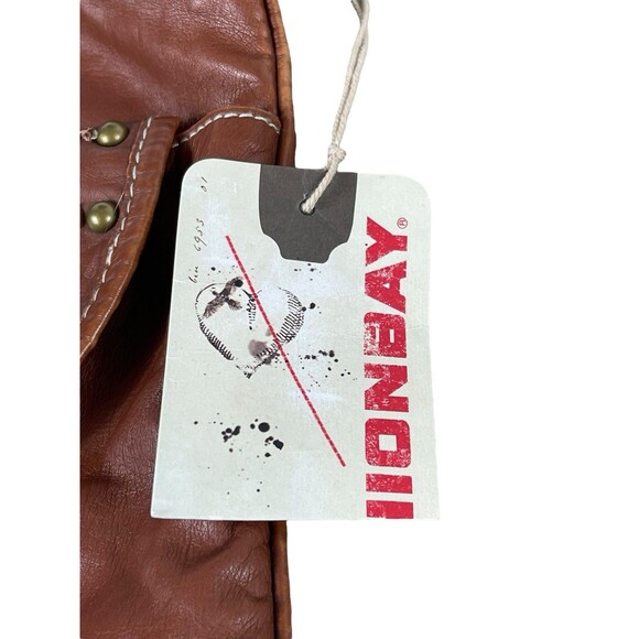 Unionbay Crossbody Bag Cognac Brown Faux Leather Studded Buckle Purse NWT - Picture 2 of 13